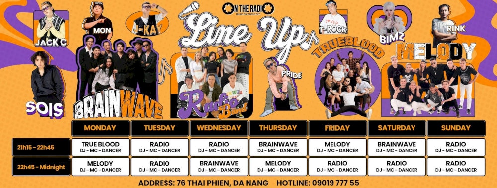 Line up for the whole week at On the Radio Bar with MCs, DJs, live bands and talented rappers